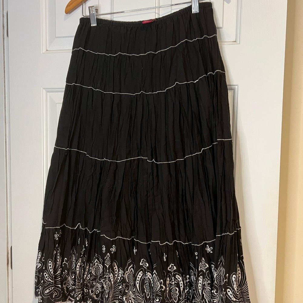 Sunny Leigh Black Embroidered Women's Skirt
